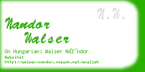 nandor walser business card